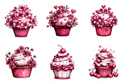 Whimsical spring cupcake clipart, an Illustration by SinaCreation (Thumbnail 4 of 11)