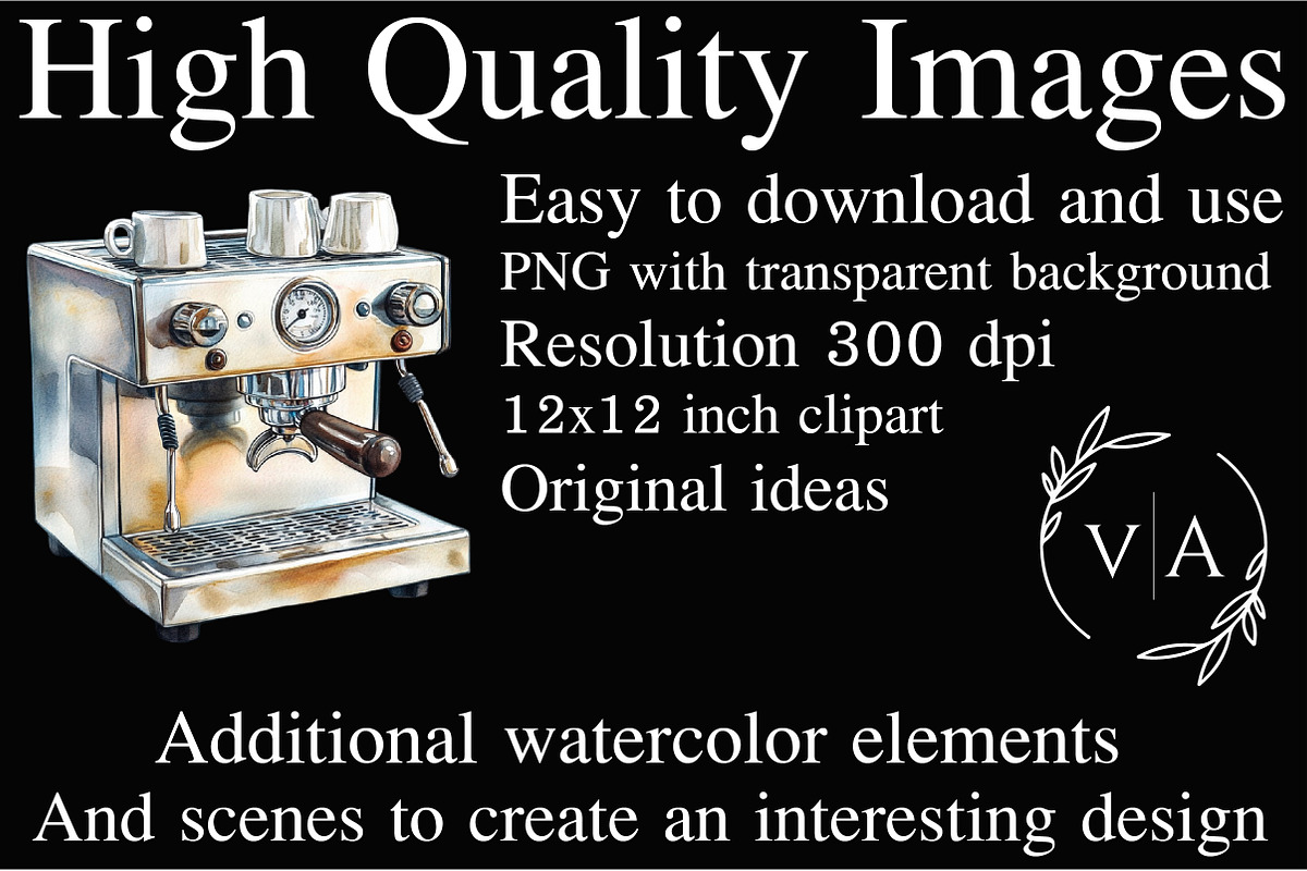 Watercolor Coffee Shop Clipart, an Illustration by Craft Nest (Photo 4 of 5)