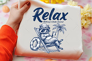 Relax Raccoon Beach PNG, a Seasonal Illustration by OK Design (Thumbnail 3 of 5)