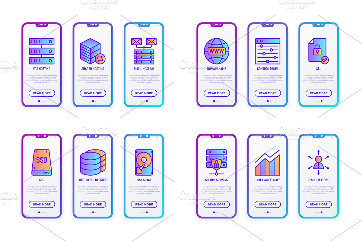 Hosting | 16 Thin Line Icons Set, an Outline Icon by Alex Blogoodf (Photo 9 of 11)