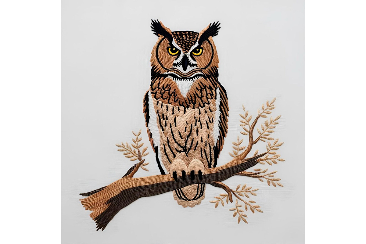 Embroidered owl bird animal, a Background Graphic by IrySha (Photo 6 of 7)
