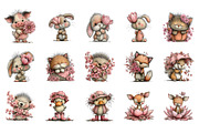 Whimsical Spring Animals Clipart, an Illustration by CreationArt (Thumbnail 3 of 6)