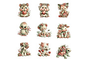 Whimsical Animals with Fruits Clipar, an Illustration by Designworld (Thumbnail 5 of 6)