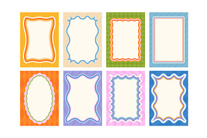 Wavy border patterned frames. Retro, an Illustration by winwin.art