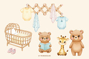 Bear and Friends Watercolor Clipart, a Decorative Illustration by Primrose Blume (Thumbnail 2 of 3)