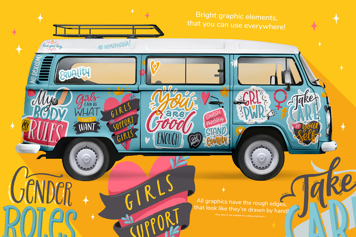 Feminism, letterings+graphics, an Education Illustration by Nina's Illustration Shop (Photo 3 of 6)