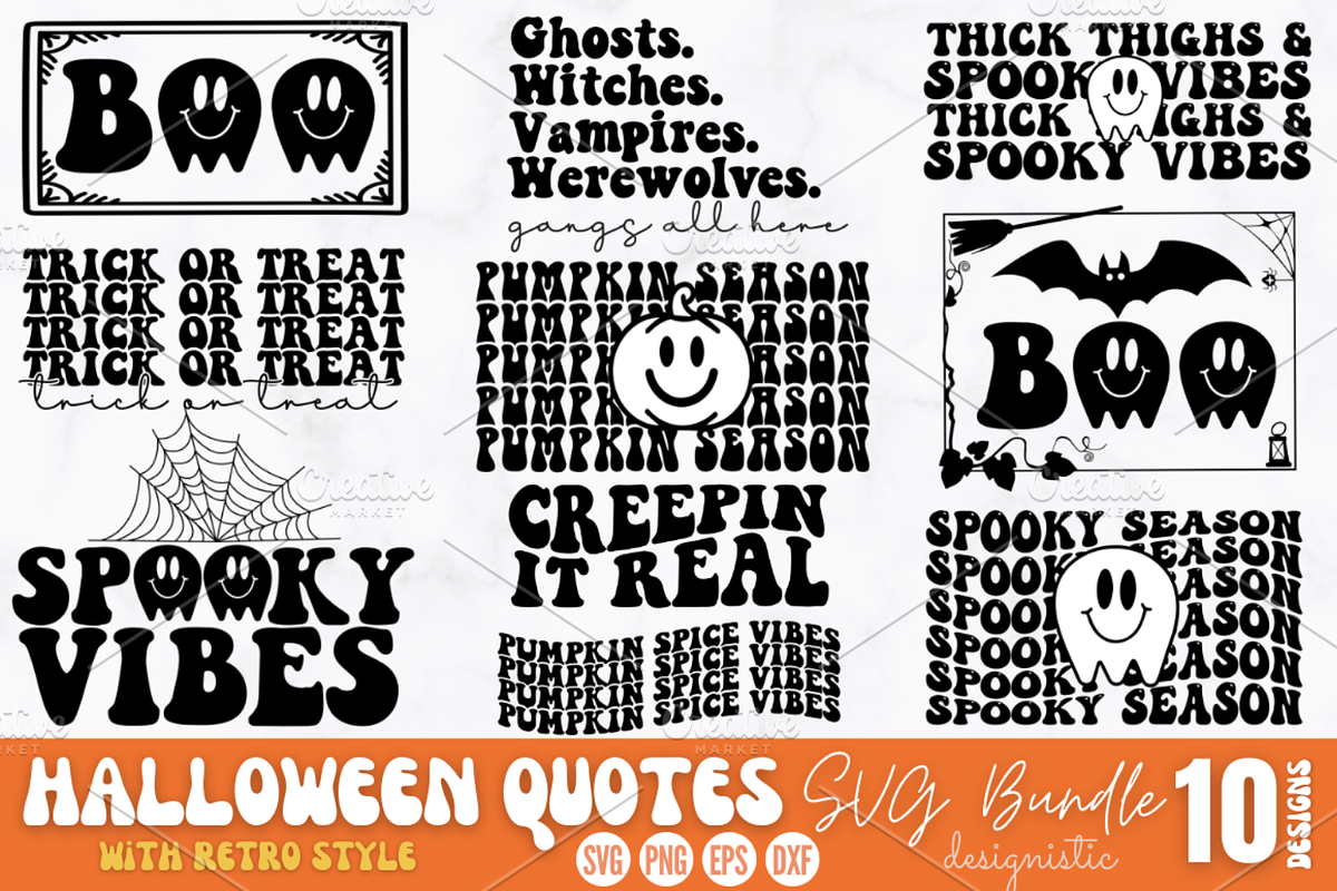 Mega Retro Halloween SVG Bundle, an Object Graphic by Design's Dark (Photo 7 of 9)