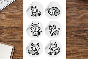 Cute Wolves Vol. 1 Procreate Stamps