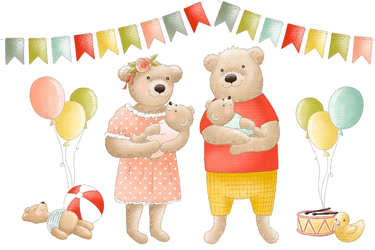 Bear mother and father clipart, an Animal Illustration by Magic Story Studio (Photo 2 of 4)