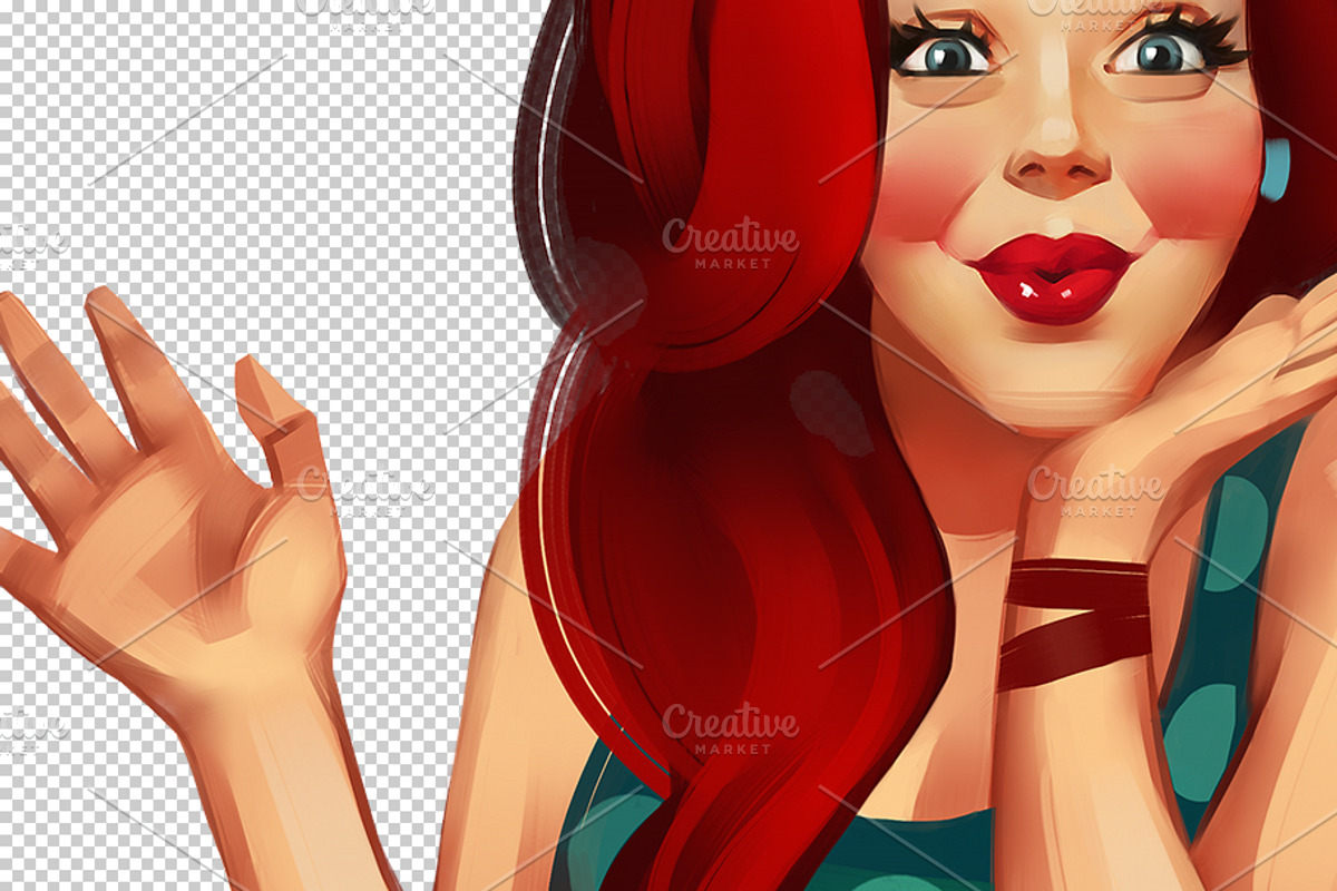 Pin-up woman, an Illustration by Ira Cvetnaya (Photo 3 of 3)