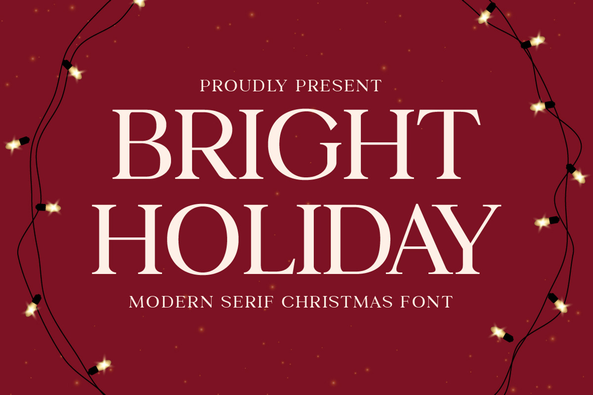 Bright Holiday Christmas Font, a Serif Font by Yukita Creative (Photo 1 of 9)