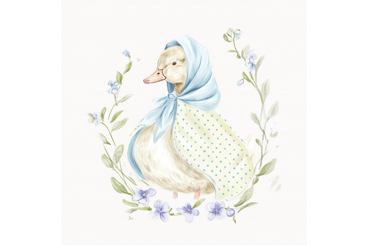 Prompt Pastel Goose Reading Clipart, a Decorative Illustration by Creative design (Photo 3 of 7)