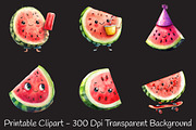 Funny Summer Watermelon Clipart, an Illustration by RobertsArt (Thumbnail 5 of 7)