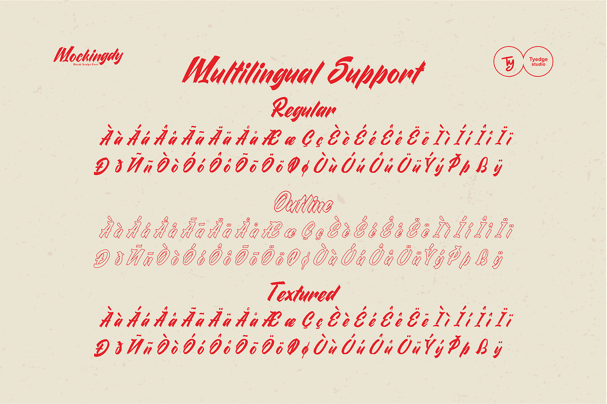 Mockingdy - Handwritten Display Font, a Script Font by Tyedge Studio (Photo 3 of 8)