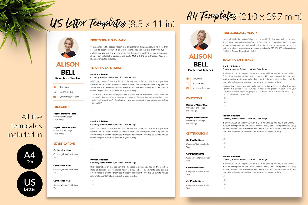 Teacher CV Format / Resume - Alison, a Resume Template by Templates Design Co. (Photo 8 of 17)