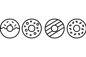 Assorted donut designs featuring, an Illustration by ZinetroN