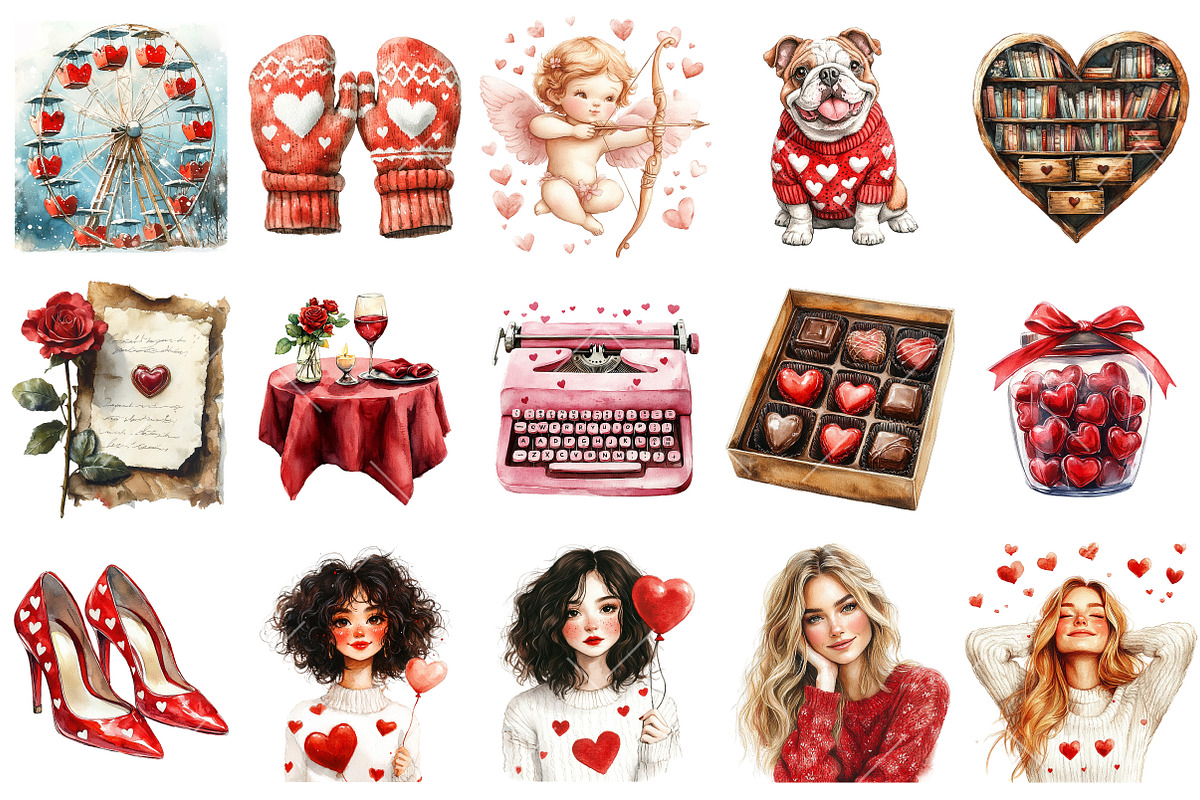 Valentines Sweetheart Clipart, an Illustration by OK Design (Photo 3 of 6)