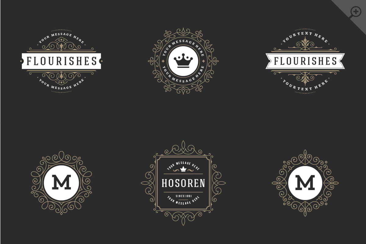 15 ornaments logos & monograms, a Branding & Logo Template by Vasya Kobelev (Photo 3 of 7)