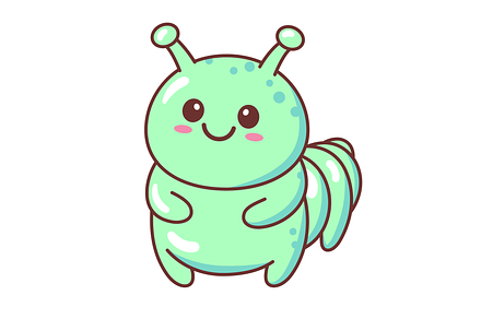 Kawaii smiling caterpillar