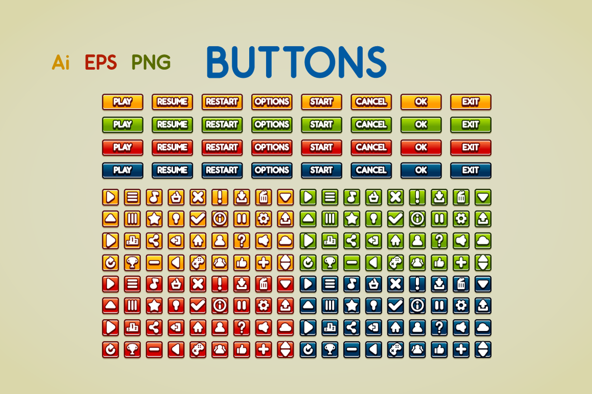 Buttons, an UI Kit Template by yurakr