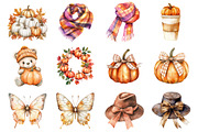 Watercolor Pumpkin Patch Clipart, a Seasonal Illustration by CitraGraphics (Thumbnail 2 of 7)