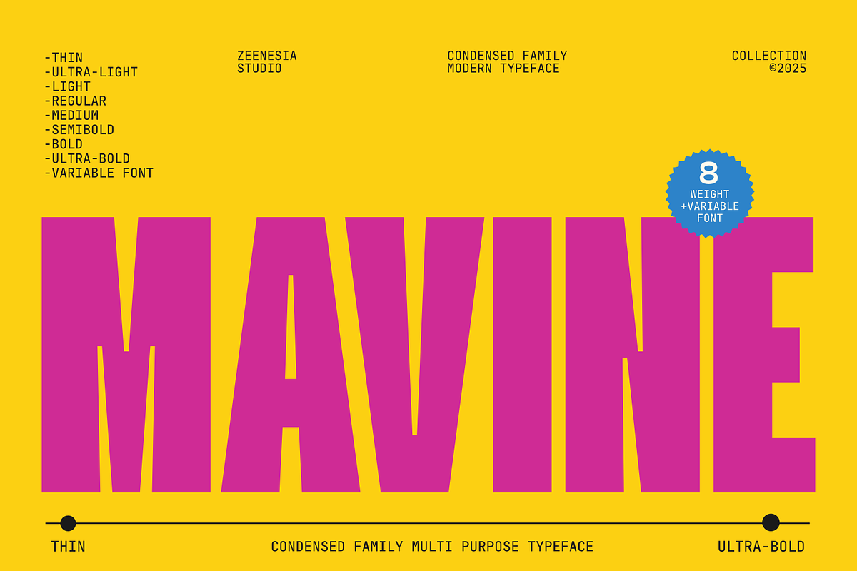 Mavine, a Sans Serif Font by zeenesia (Photo 1 of 17)