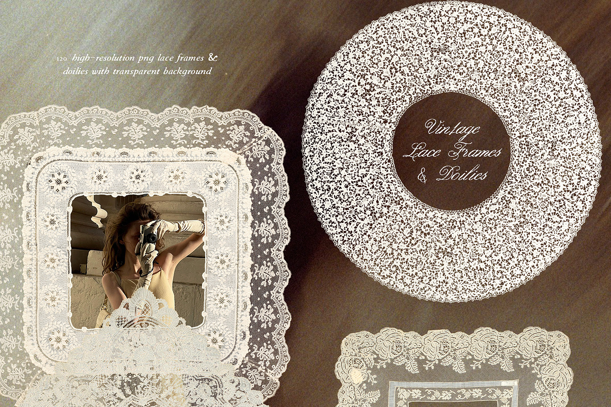 Vintage Lace Frames & Doilies, an Object Graphic by Purple (Photo 6 of 14)