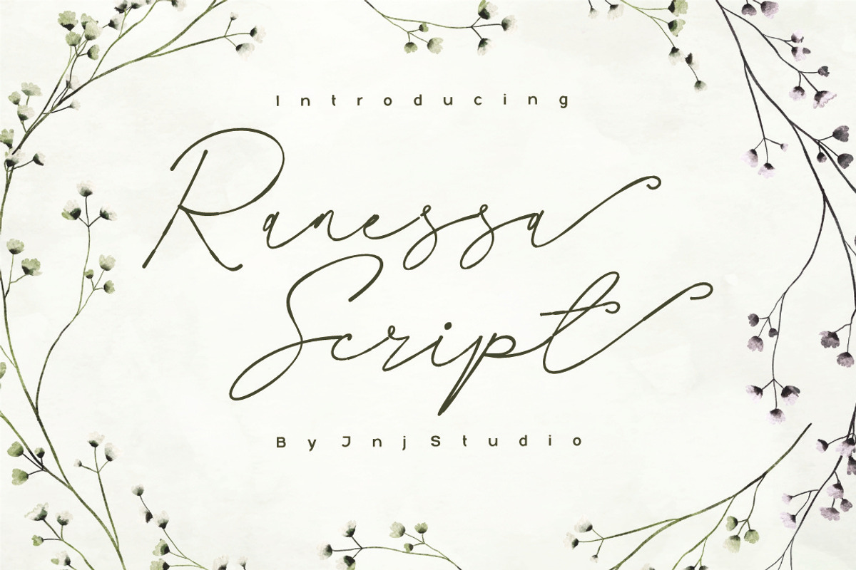 Ranessa Script, a Script Font by JNJ Studio (Photo 1 of 10)