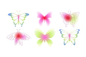 Y2k butterfly set with gradient, an Animal Illustration by art PVP - market