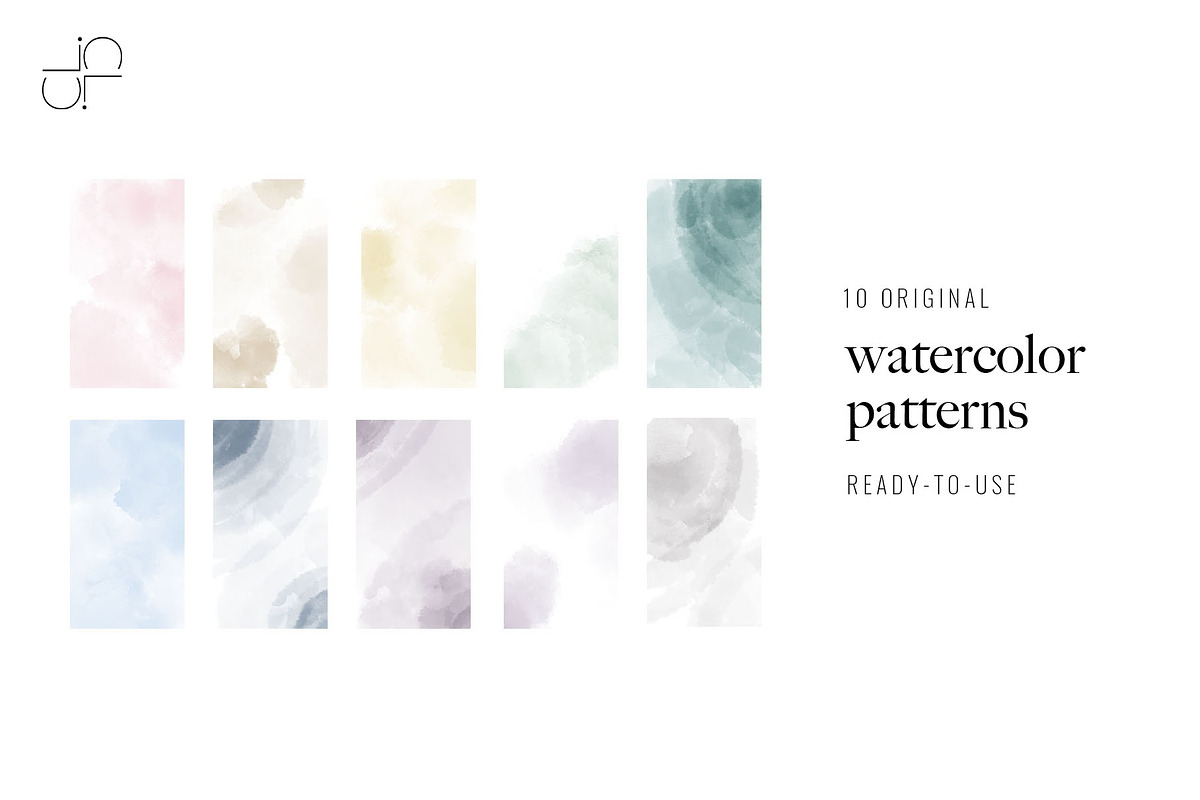 Watercolor Instagram Story Patterns, a Pattern Graphic by Chloe Leonard Studio (Photo 2 of 6)