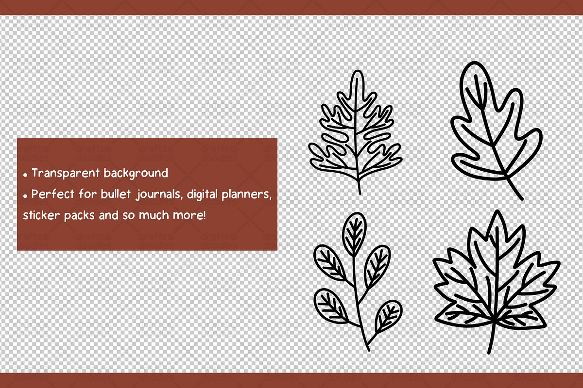 Autumn Leaves Clipart and Patterns, a Pattern Graphic by Drafts n Doodles (Photo 5 of 8)