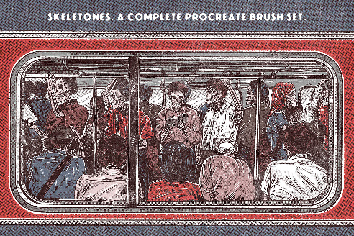 SkeleTones • Procreate Brushes, a Brush Add-On by Vintage Voyage Supply (Photo 9 of 9)