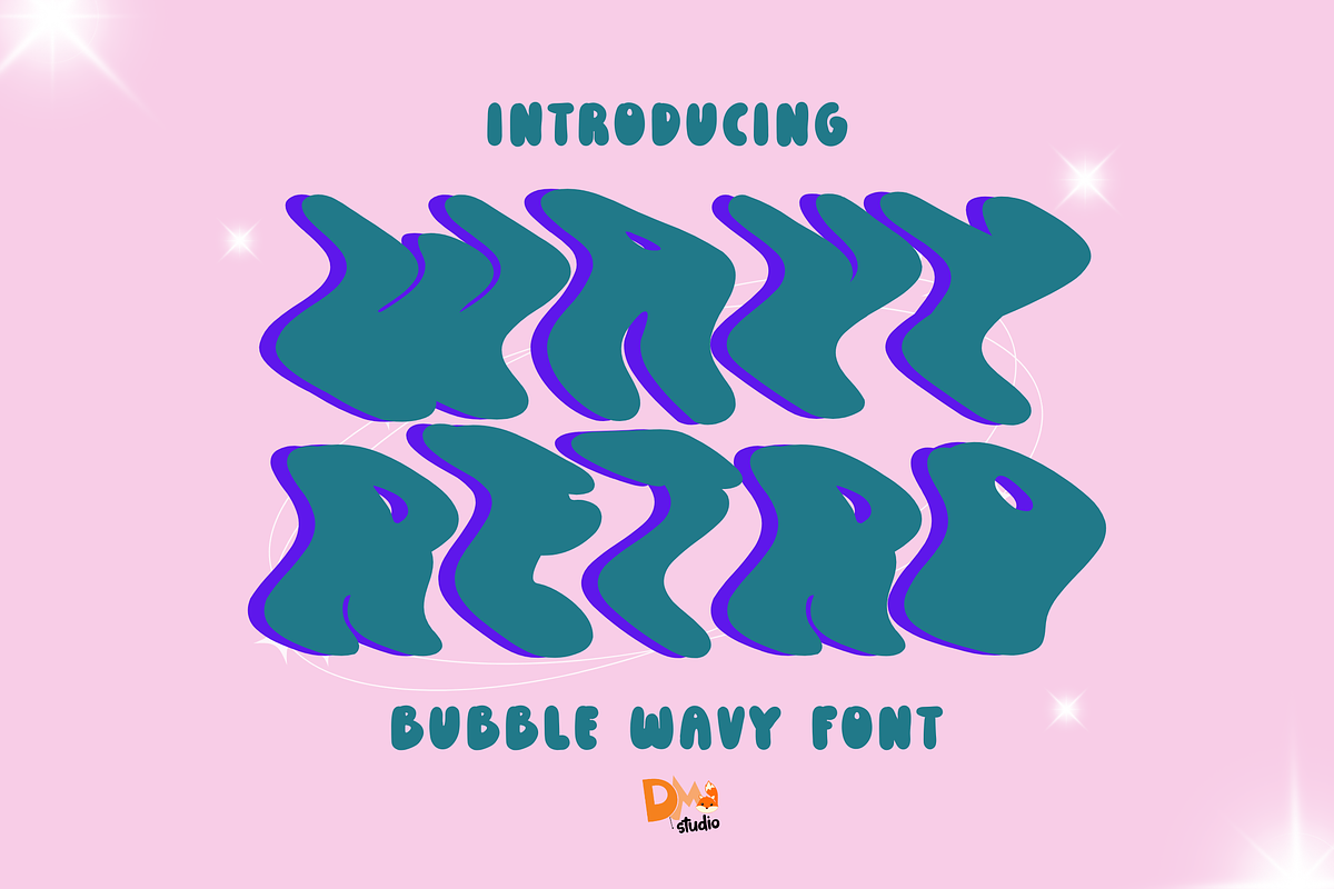 Wavy retro Font, a Handwritten Font by Dm Studio (Photo 1 of 8)
