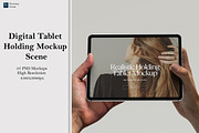 Digital Tablet Holding Mockup Scene, an iPad Mockup by Ataku Design (Thumbnail 1 of 8)