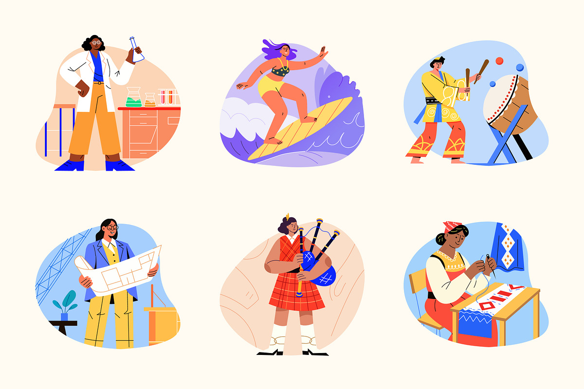 Women Ethnicities Flat Icons, a Person Illustration by Creative Stall (Photo 9 of 10)