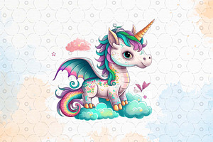 Colorful Unicorn Sublimation Clipart