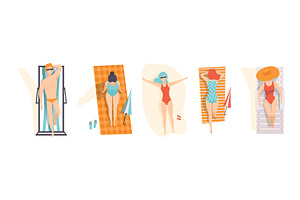 People Character on Seaside and, a Person Illustration by TopVectors