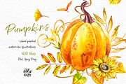 Pumpkins watercolor collection, a Food Illustration by Ann Astro (Thumbnail 4 of 17)