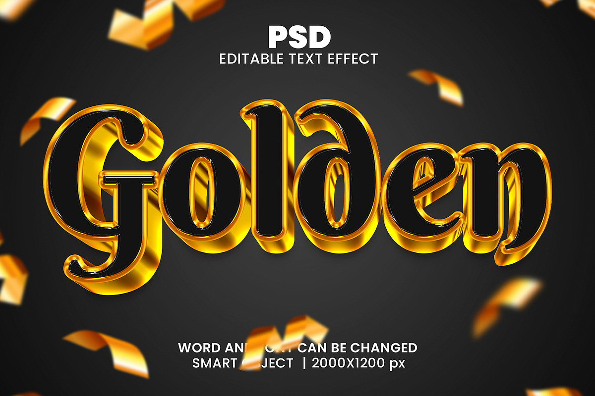 Golden 3d Editable Psd Text Effect