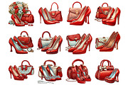 Red Luxury Bag and Heels Clipart, an Illustration by DreamArtGraphic (Thumbnail 4 of 5)