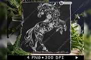 Horse Swirling Floral Pattern Equine, a Background Graphic by LaseredNinja (Thumbnail 3 of 7)