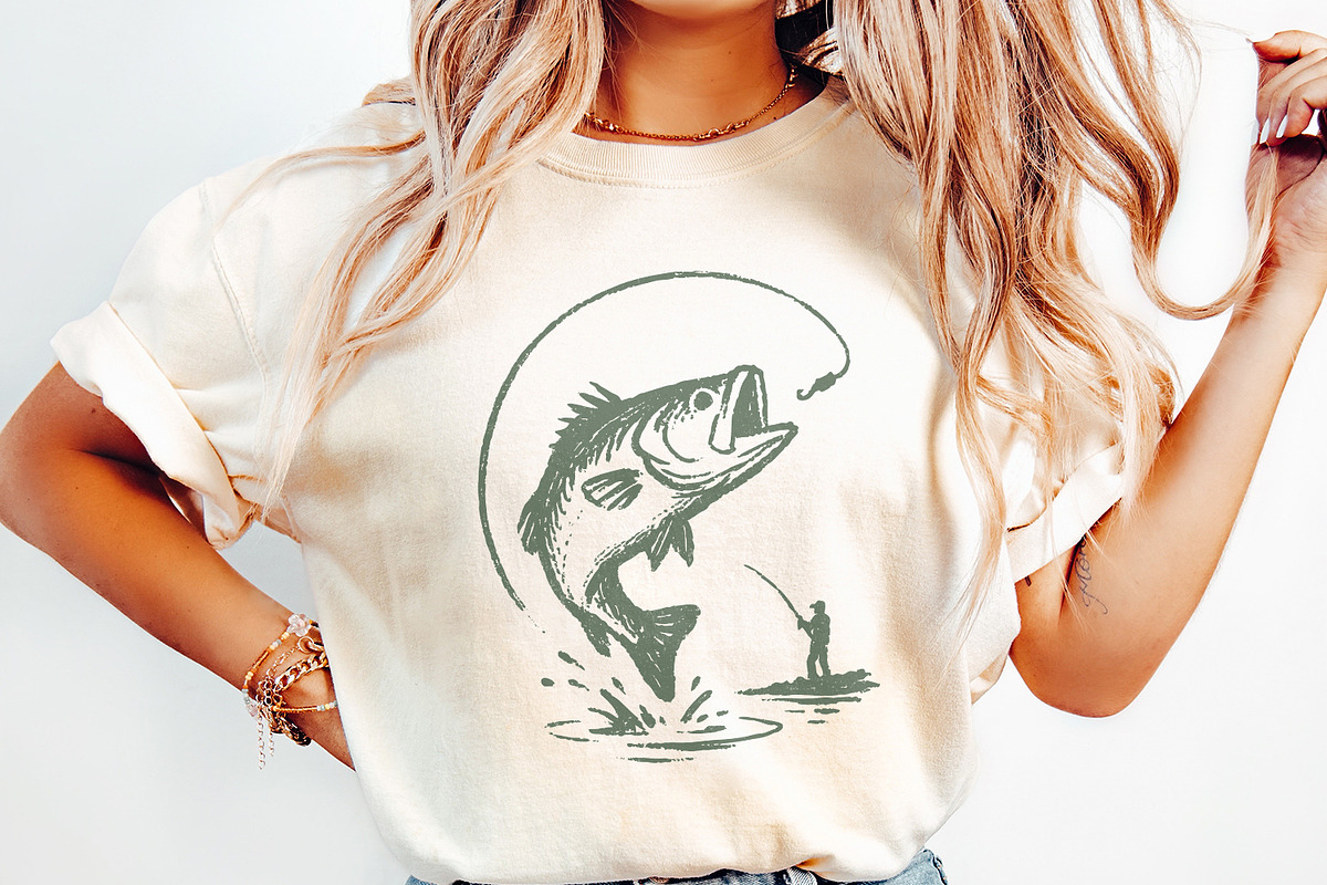 Bass Fishing PNG, Digital Download,, an Illustration by SharpMarketplace (Photo 2 of 9)