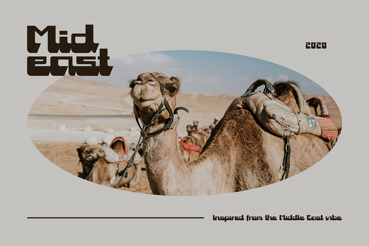 Mideast - Middle East Fonts, a Script Font by Konstantine Studio (Photo 1 of 3)