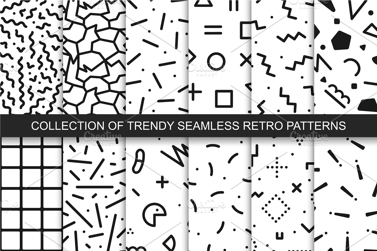 Trendy seamless retro patterns, a Pattern Graphic by ExpressShop (Photo 1 of 17)