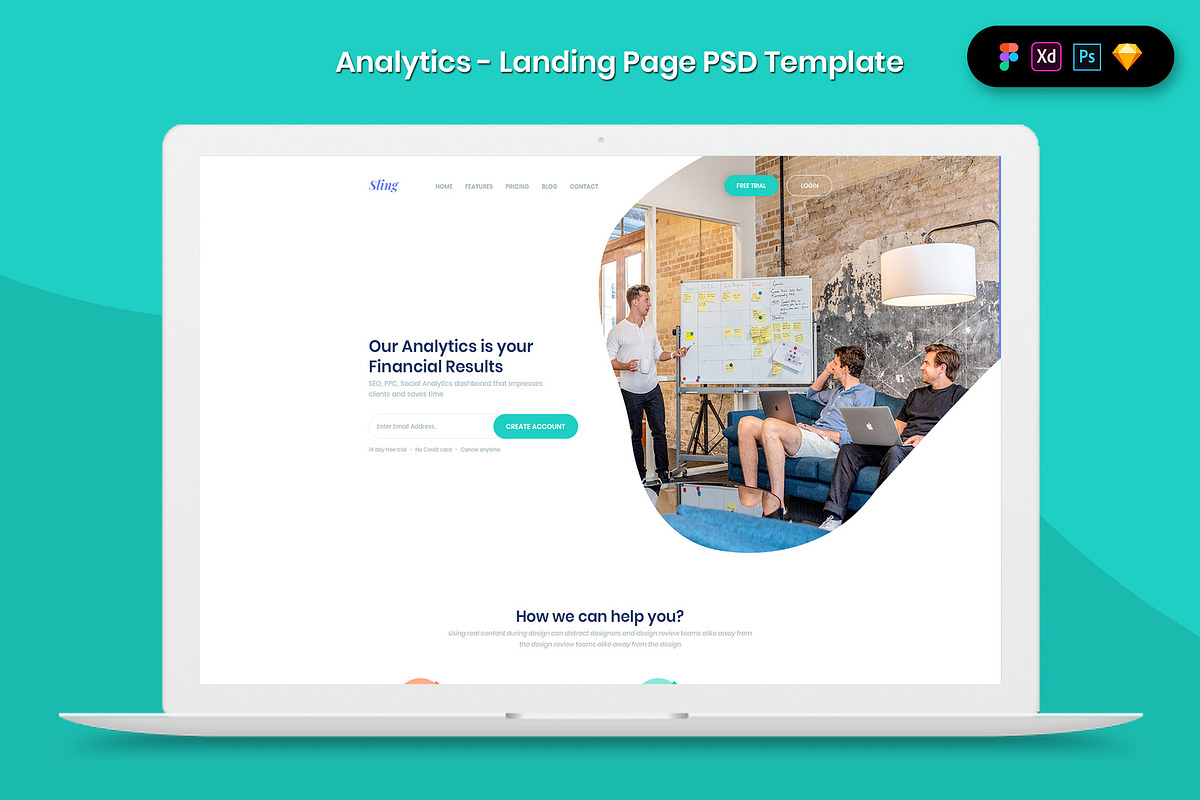 Analytics Landing Page Template, a Landing Page Template by 3djagan