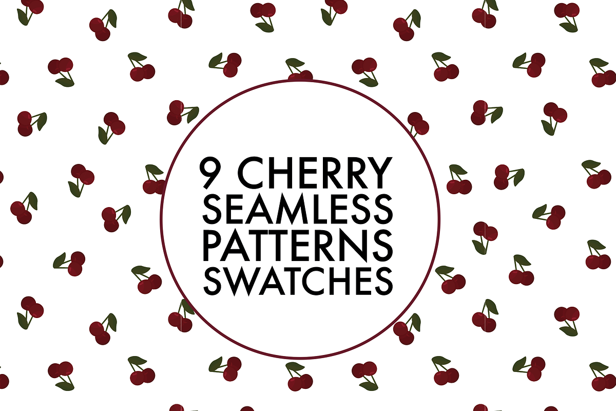 9 Seamless cherry pattern swatches, a Pattern Graphic by Salty Lunch (Photo 1 of 10)