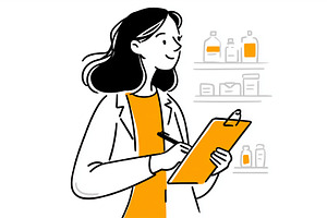 illustration of female pharmacist, a Health & Medical Photo by MistyDay