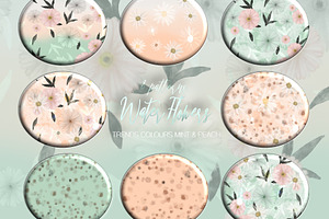 Water Flowers, Luxury Floral Pattern