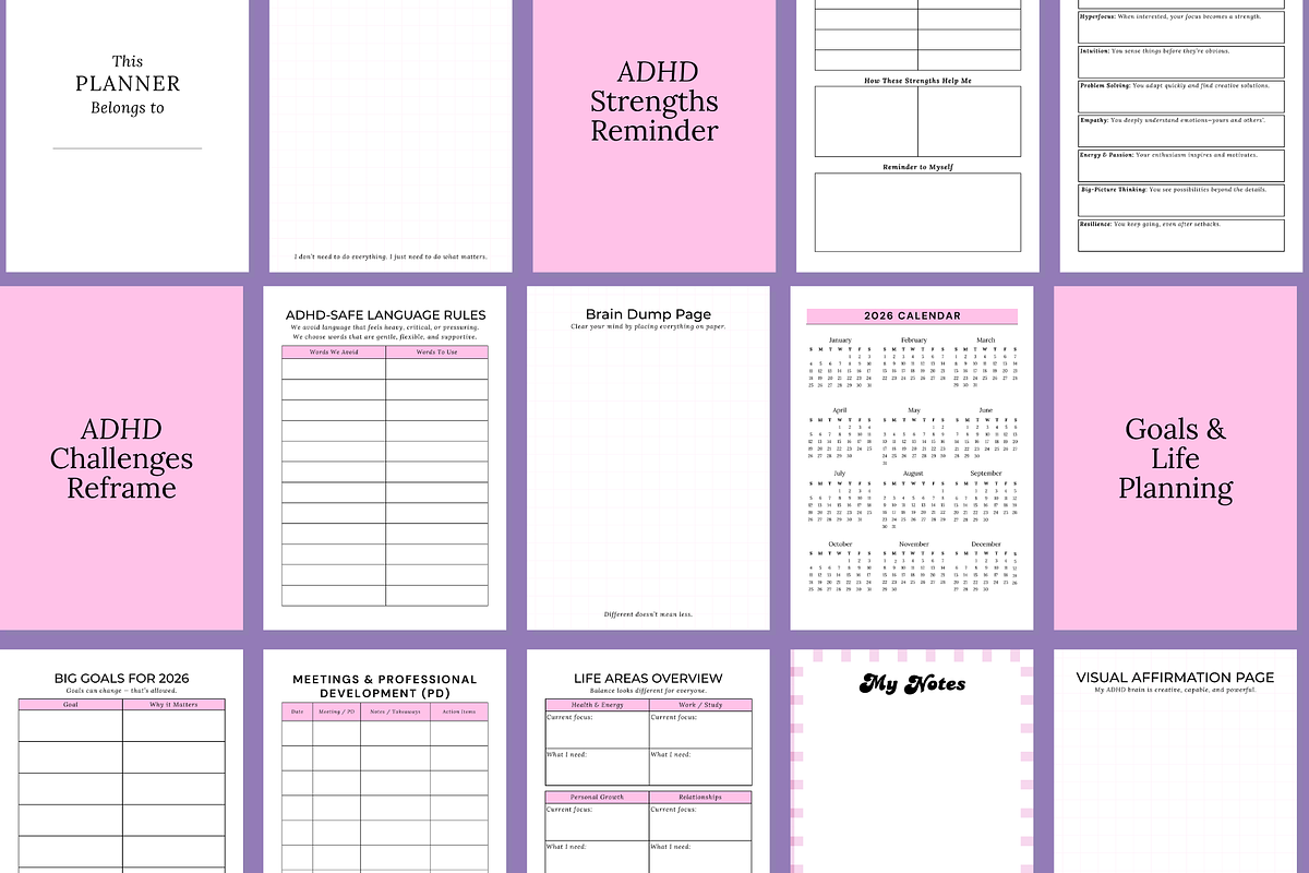 ADHD Digital Planner Canva Template, a Templates & Theme by Elegant_Studio44 (Photo 3 of 4)