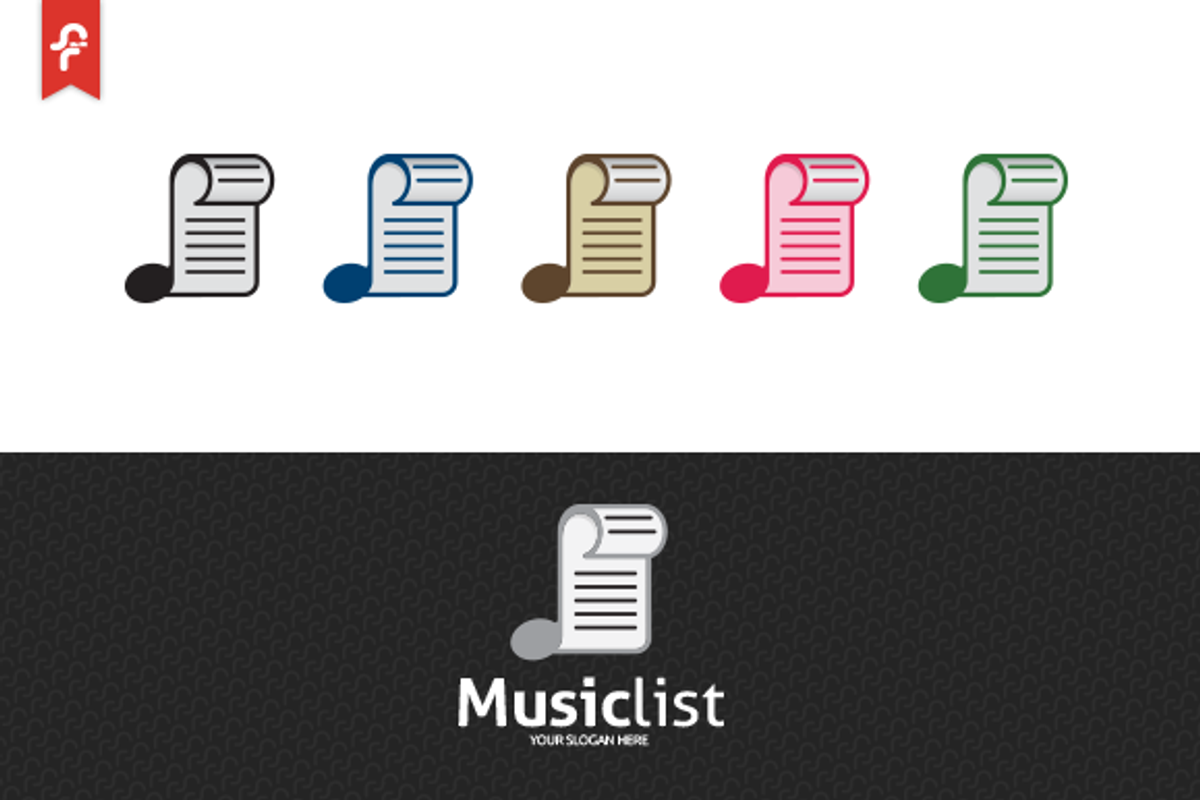 Music List Logo, a Branding & Logo Template by ft.studio